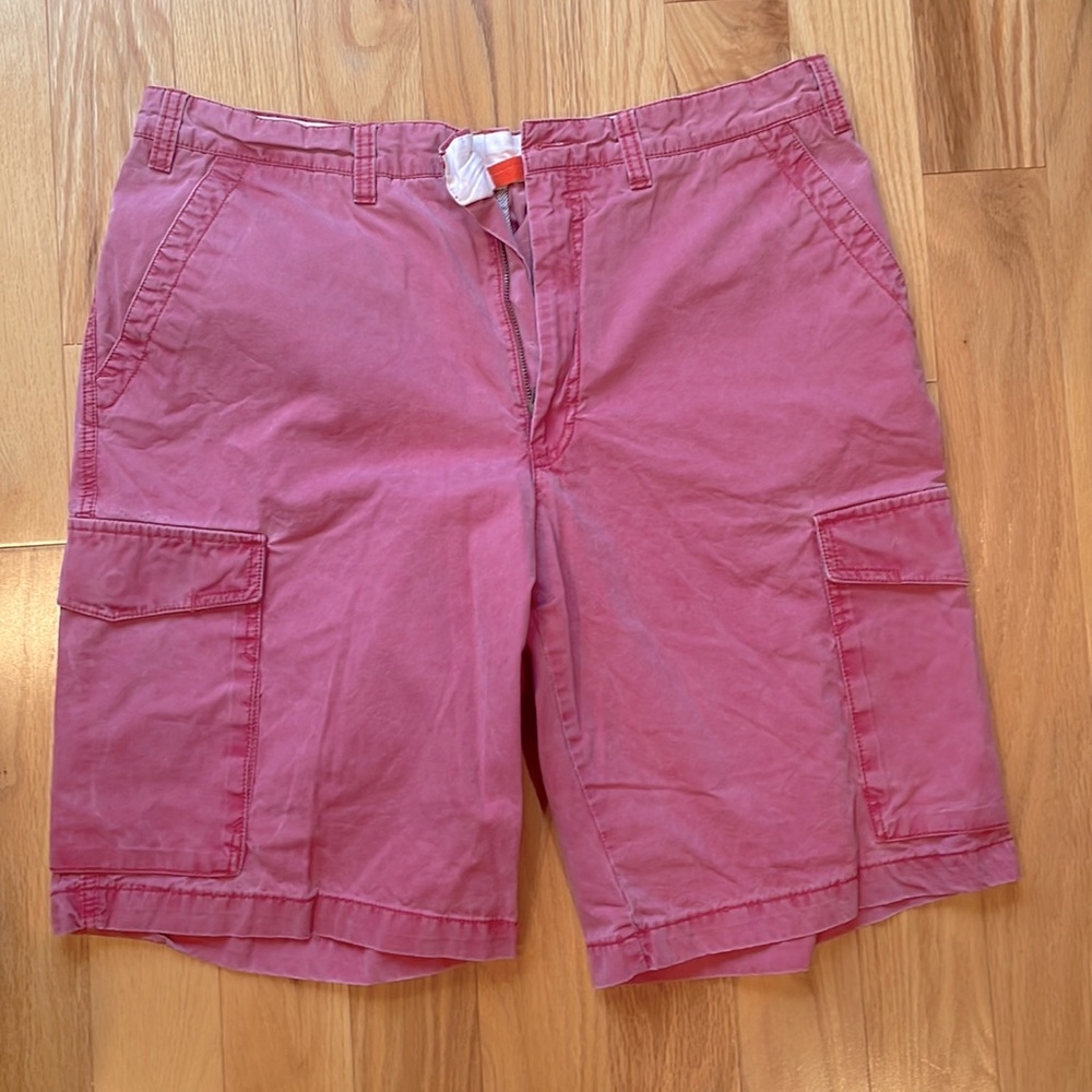 Faconnable cargo shorts. 38 waist.  Faded dusty rose reddish color.  100% cotton